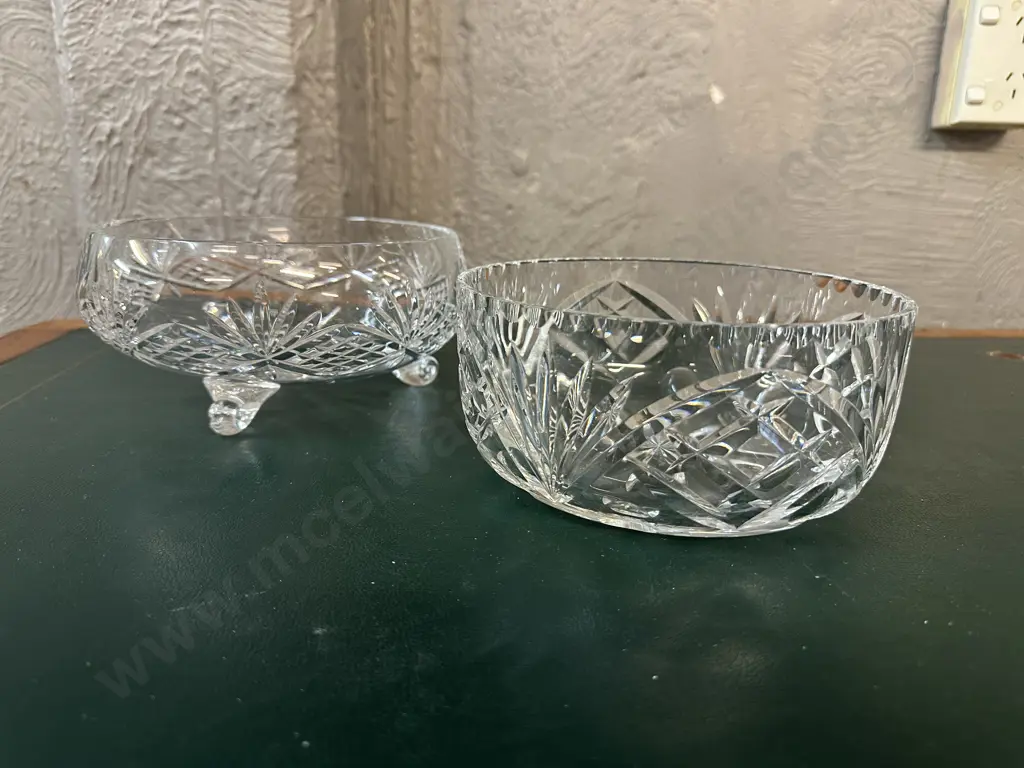 Vintage Crystal Bowls Including Tri Footed Image 1++