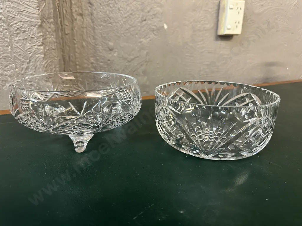 Vintage Crystal Bowls Including Tri Footed Image 1++