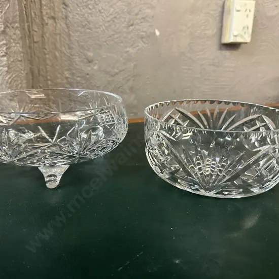Vintage Crystal Bowls Including Tri Footed