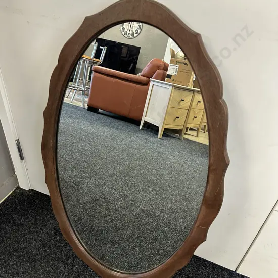 Vintage Oval Scalloped Edge Mirror 79x47cm