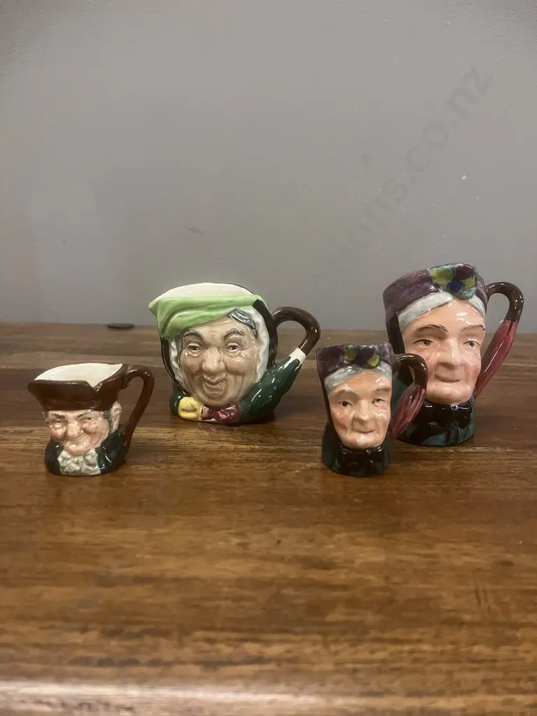 Royal Doulton & Sterling Potteries Miniature Character Jugs x 4 Image 1++