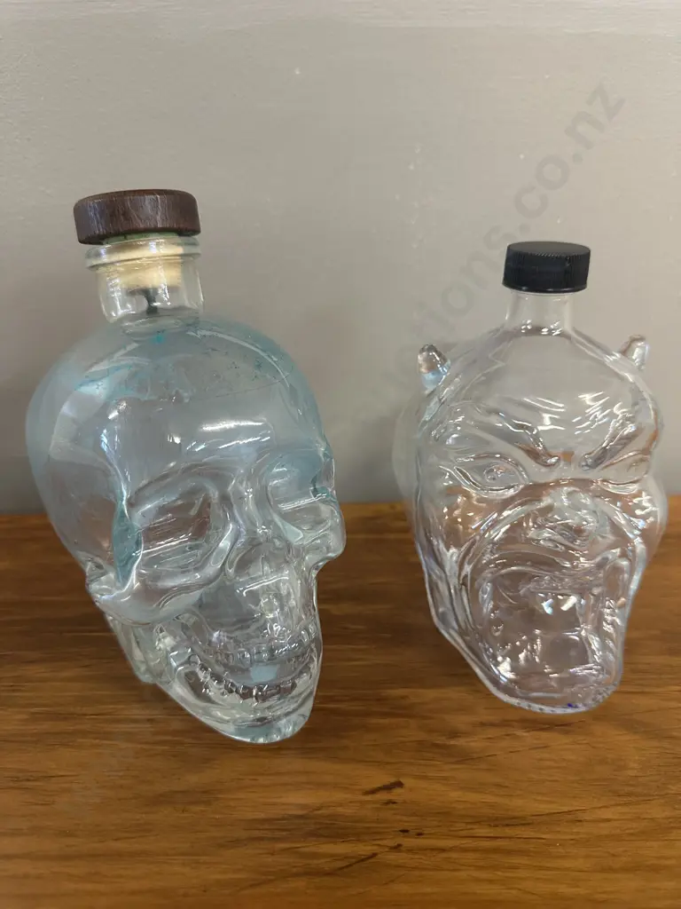 Vintage Glass Skull Decanters Image 1++