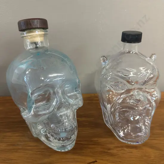 Vintage Glass Skull Decanters
