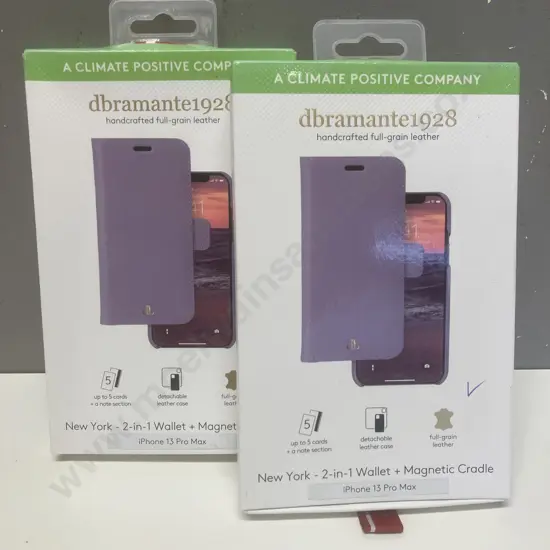 Pair of dbramante1928 New York-2-In-1 Wallet & Magnetic Cradle - iPhone 13 Pro Max
