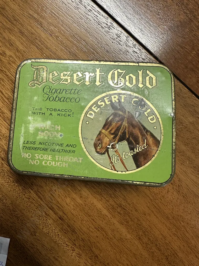 Collection Of Coins In Vintage Desert Tobacco Tin Image 1++