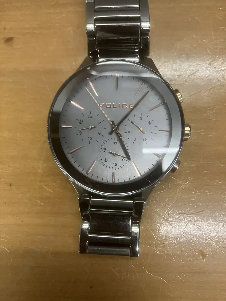 POLICE Mens Gifford Rose Gold Dial Gunmetal Watch Image 1++