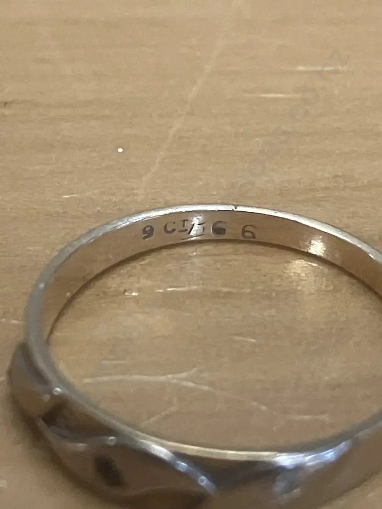 Ladies Gold Ring Stamped 9ct With Blue & Clear Stones Image 1++