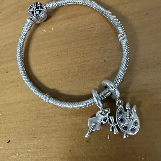 Pandora Bracelet With 925 Charms Including Pandora