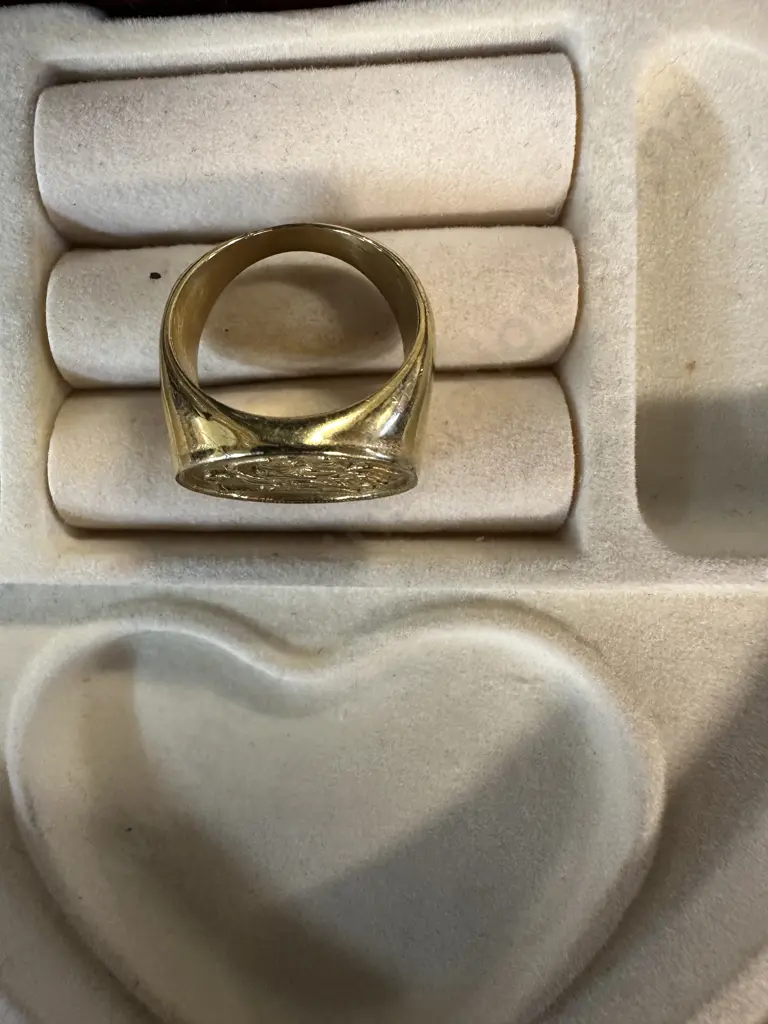St George Slaying Dragons Gold Plated Ring Image 1++
