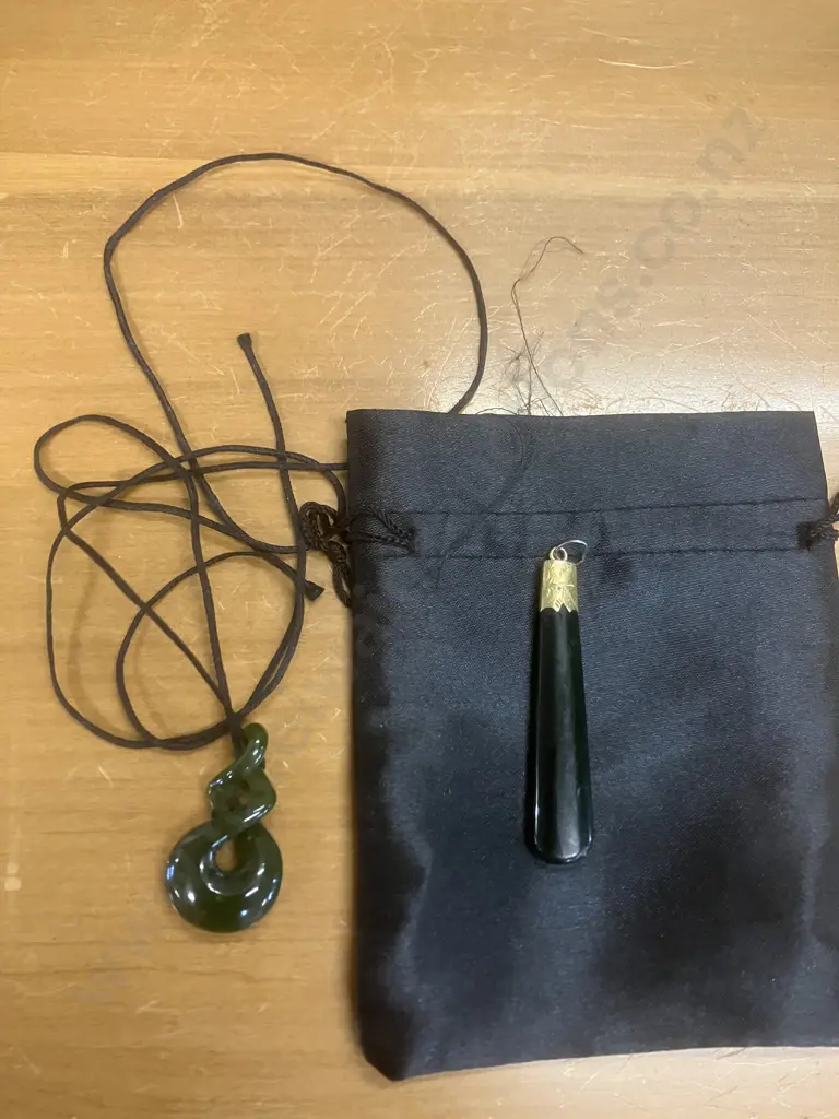 Greenstone Pendants x 2 Image 1++