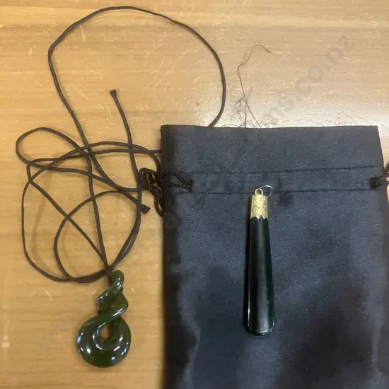 Greenstone Pendants x 2