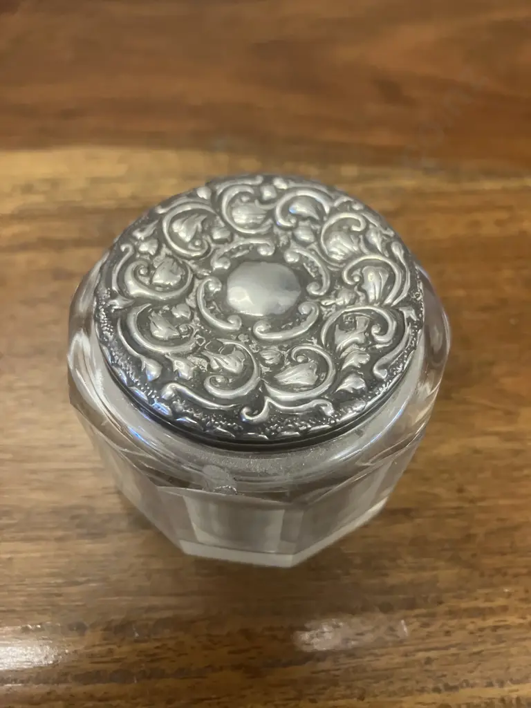 Antique Silver Mounted Vanity Jar (AF) Hallmarked? Image 1++