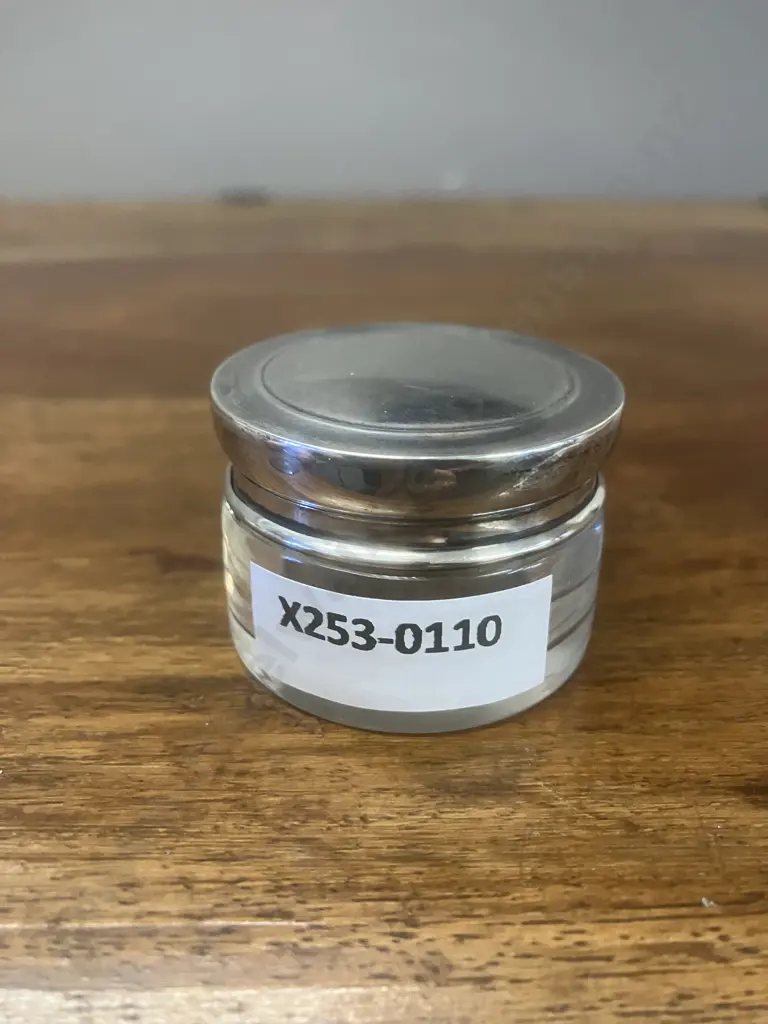 Antique George V Sterling Silver-Lidded Cut Glass Trinket Jar by Synyer & Beddoes, Birmingham Hallmarked 1912 Image 1++