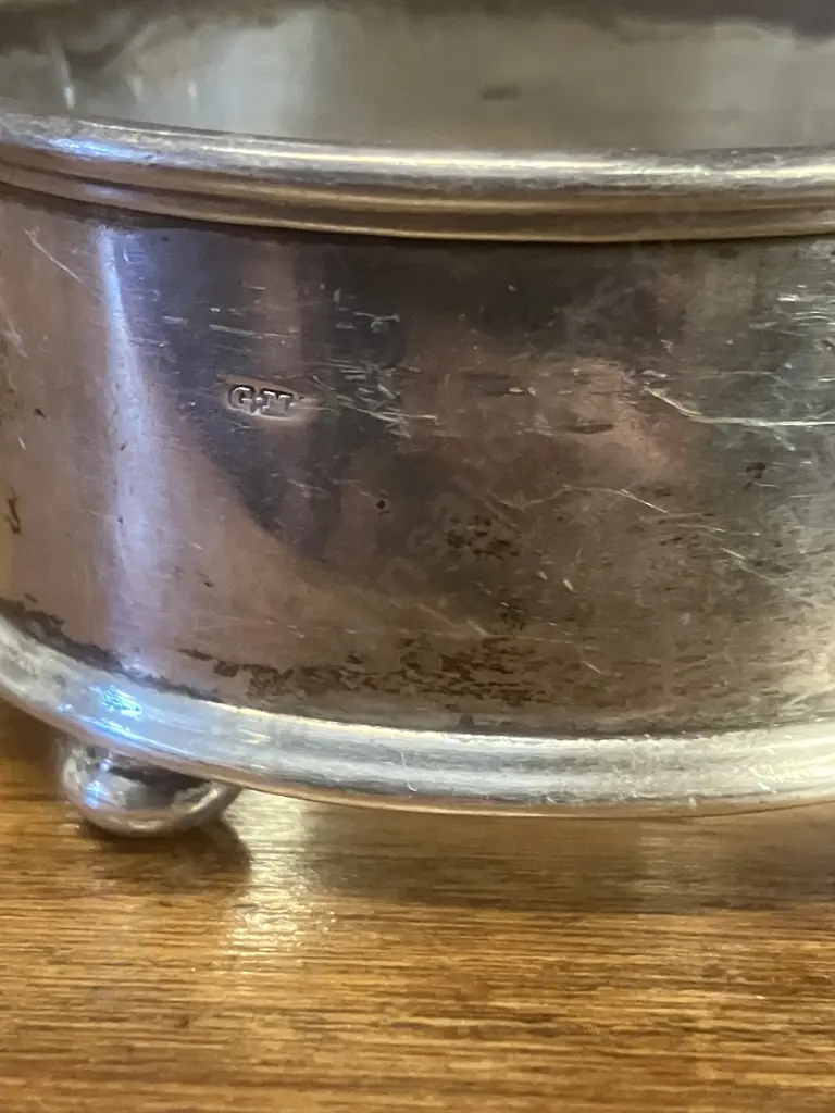 G.M.Co (Birmingham) Sterling Silver? Salt Jar Outers (Faded Hallmarks) (36g) Image 1++