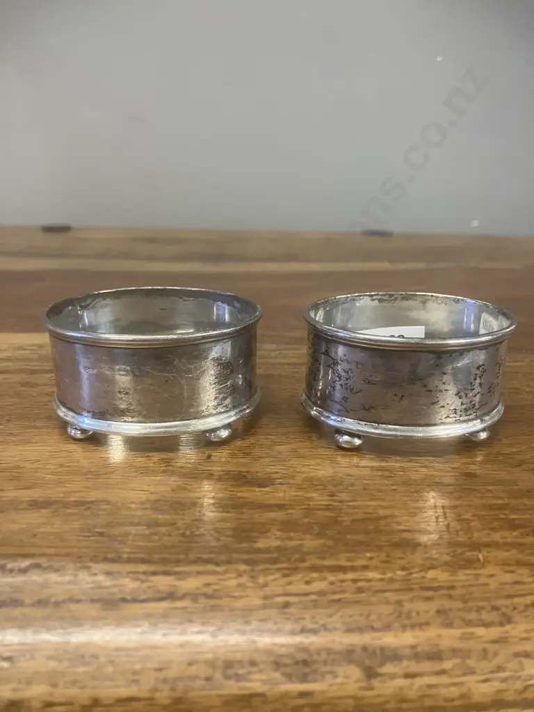 G.M.Co (Birmingham) Sterling Silver? Salt Jar Outers (Faded Hallmarks) (36g) Image 1++