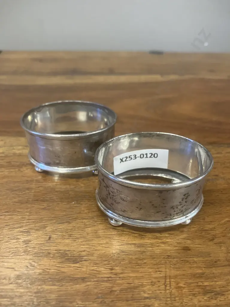 G.M.Co (Birmingham) Sterling Silver? Salt Jar Outers (Faded Hallmarks) (36g) Image 1++