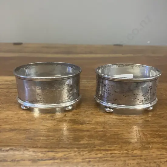 G.M.Co (Birmingham) Sterling Silver? Salt Jar Outers (Faded Hallmarks) (36g)