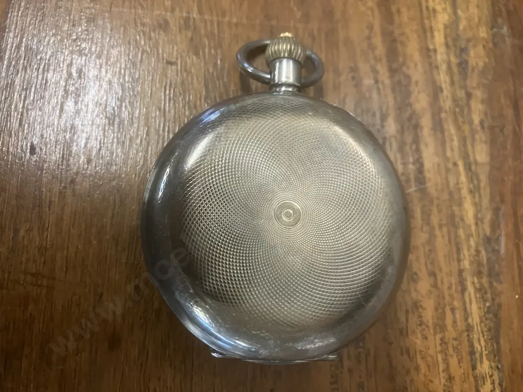 Antique Full Hunter Pocket Watch by W. Hyde Eltham NZ, Swiss Silver (0.935 With 3 Bears Hallmark) Watch Case Image 1++