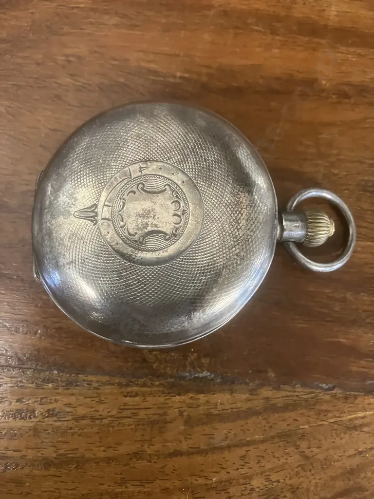 Antique Full Hunter Pocket Watch by W. Hyde Eltham NZ, Swiss Silver (0.935 With 3 Bears Hallmark) Watch Case Image 1++
