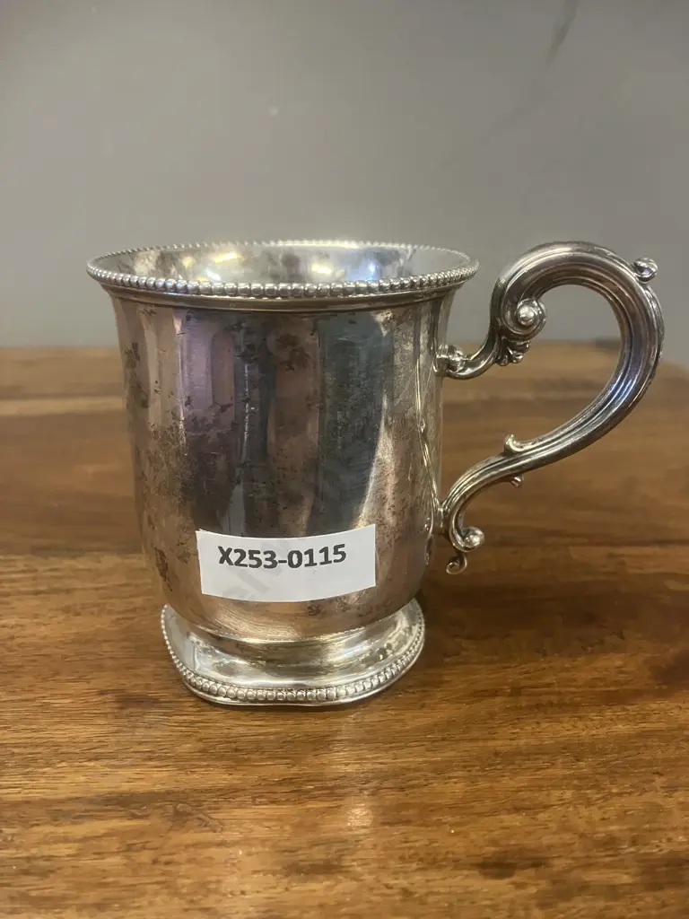 Victorian Antique Sterling Silver Christening Mug by Edward & John Barnard London Hallmarked 1855 (124g) Image 1++