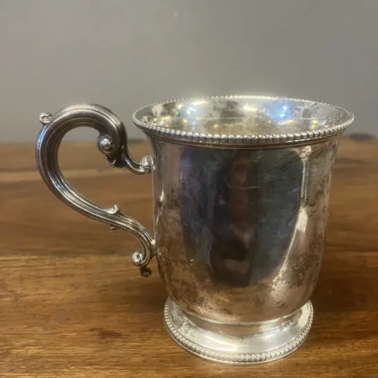 Victorian Antique Sterling Silver Christening Mug by Edward & John Barnard London Hallmarked 1855 (124g)
