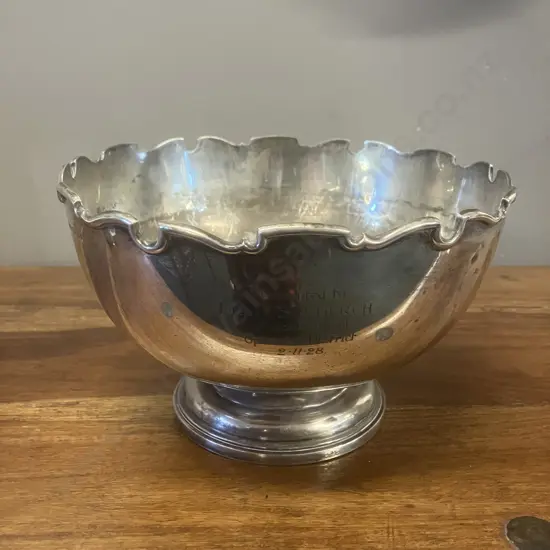 James Dixon & Sons Ltd Sterling Silver Punch Bowl, Sheffield 1927, Hallmarked. 13 x 20cm (593g)