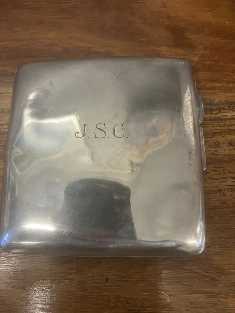 Antique Sterling Silver Cigarette Case by Harman Brothers Birmingham Hallmarked 1935 (84g) Image 1++