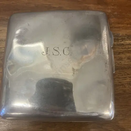 Antique Sterling Silver Cigarette Case by Harman Brothers Birmingham Hallmarked 1935 (84g)