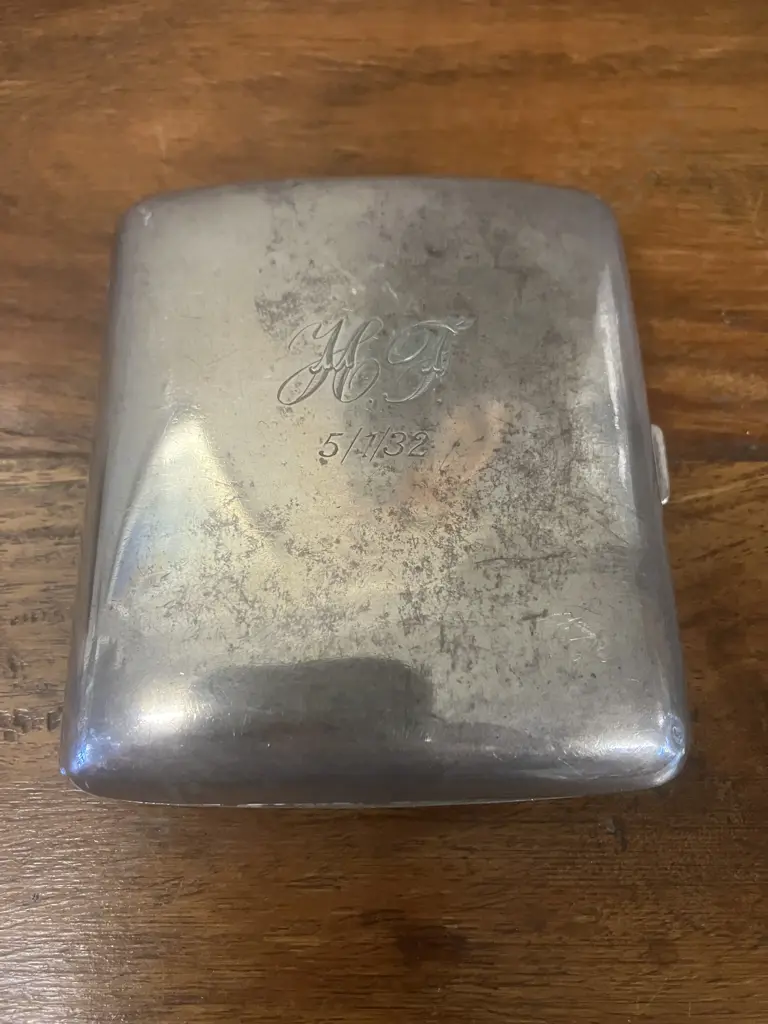 Antique Sterling Silver Cigarette Case by Henry Williamson Ltd Birmingham Hallmarked 1925 (88g) Image 1++