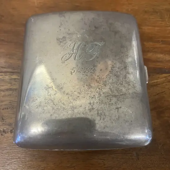 Antique Sterling Silver Cigarette Case by Henry Williamson Ltd Birmingham Hallmarked 1925 (88g)