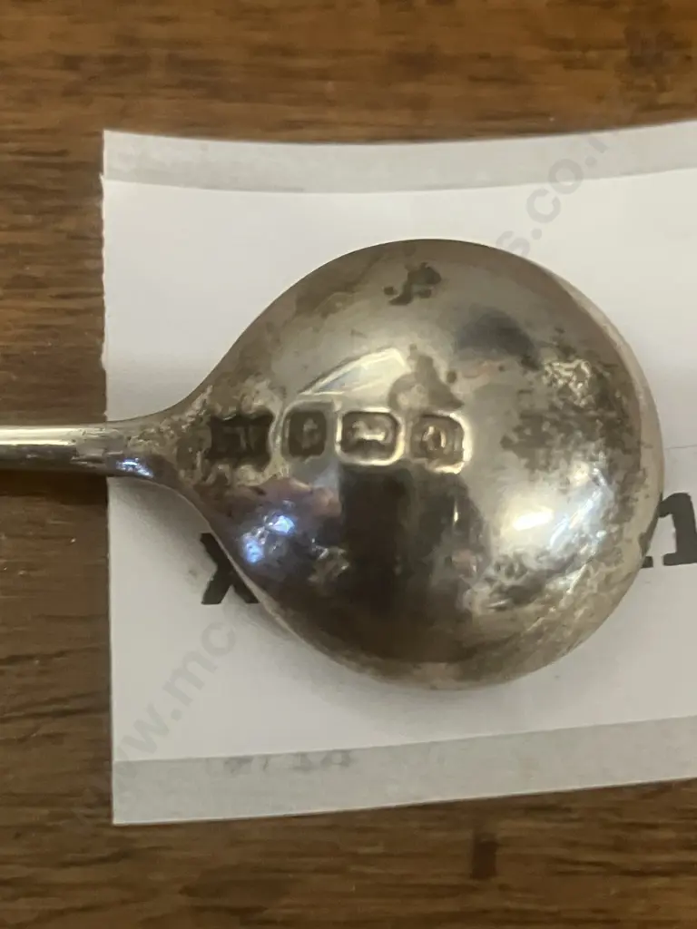 Charles Wilkes Edwardian Antique Sterling Silver Mustard Spoon, Hallmarked Birmingham 1913 Image 1++