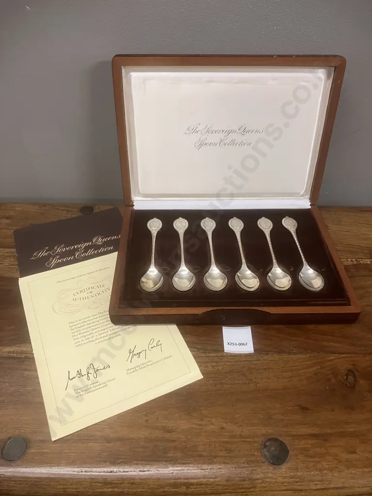 The Sovereign Queens Spoon Collection, Hallmarked Sterling Silver, Cased With COA (155 gm) Image 1++