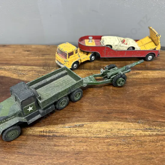 Corgi Major Toys International 6x6 Army Truck With Dinky Howitzer & Low Rider 