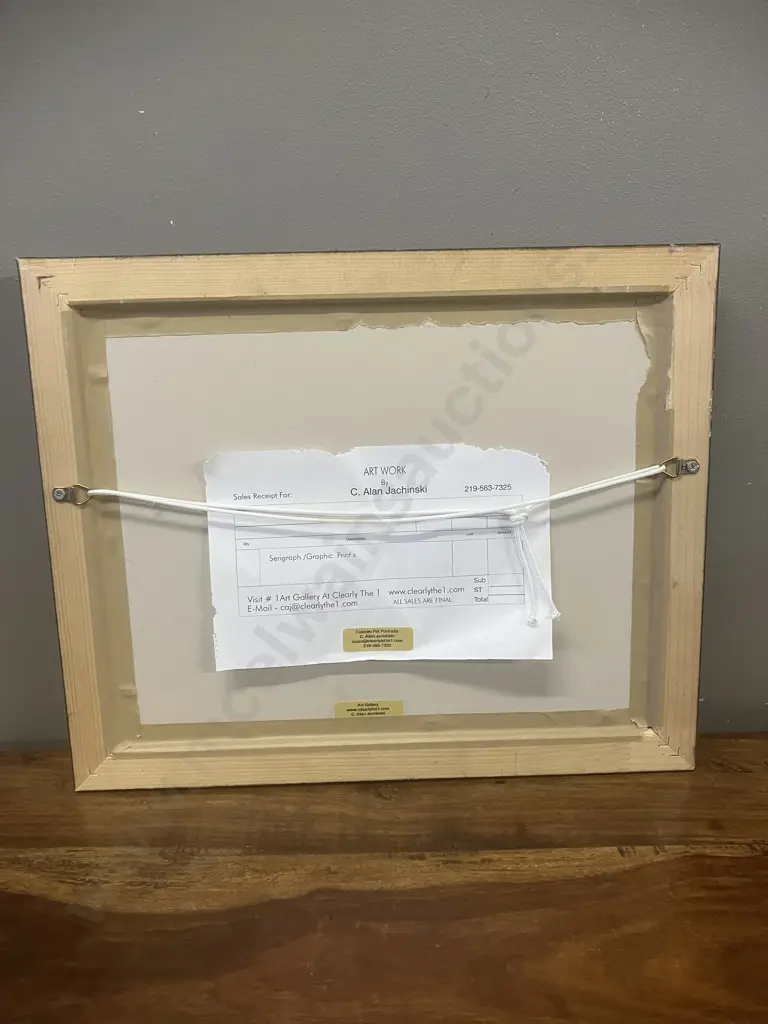 Vintage '99 Signed Serigraph / Graphic Print C. Alan Jachinski 'Shorthair Pointer' Framed. 34 x 41.5cm Image 1++
