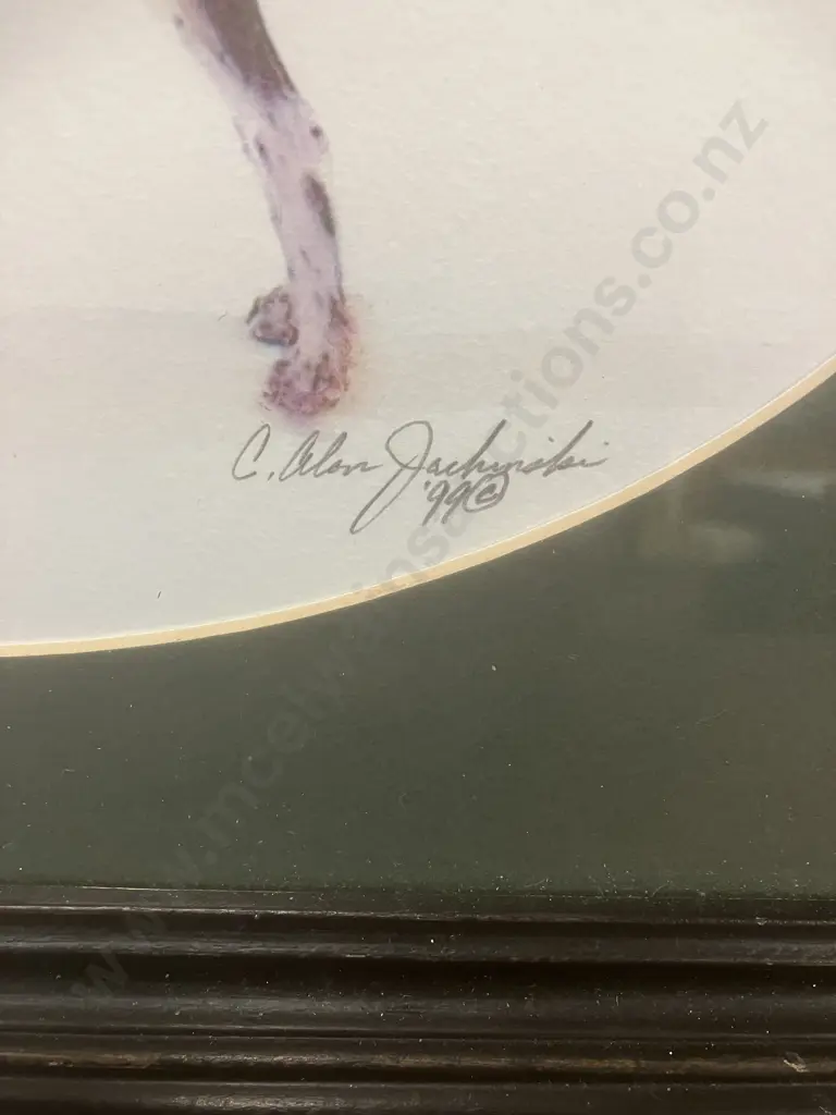 Vintage '99 Signed Serigraph / Graphic Print C. Alan Jachinski 'Shorthair Pointer' Framed. 34 x 41.5cm Image 1++