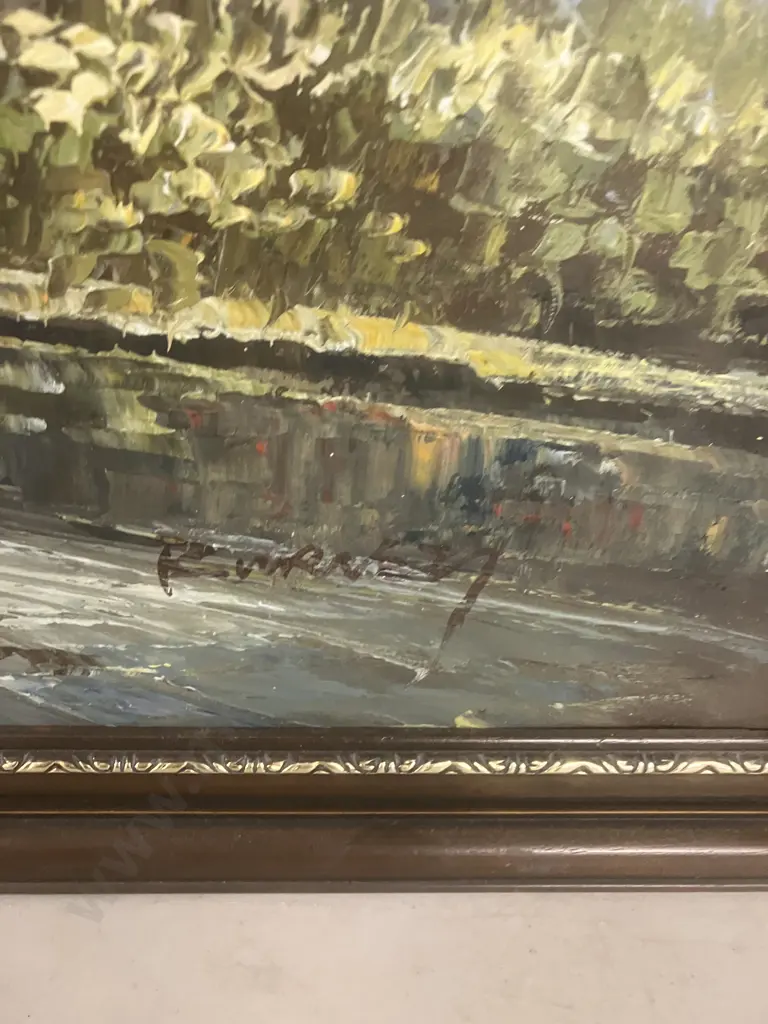 Vintage Paris Street Scene Signed Oil Painting. 57 x 69cm Image 1++