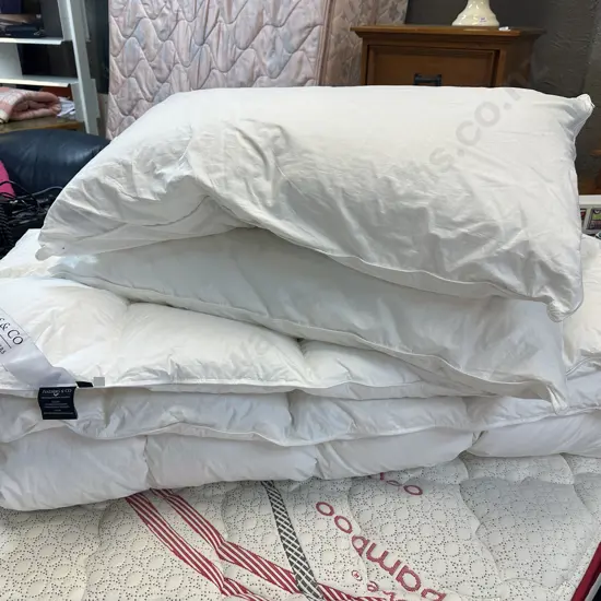 Feathers & Co King Size Duvet Inner New Zealand Duck Feathers With 2 Pillows