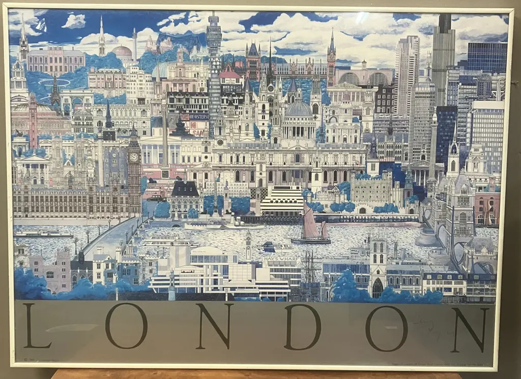 Christopher Rogers "LONDON" 1989 Signed & Framed Print. 62 x 84cm Image 1++