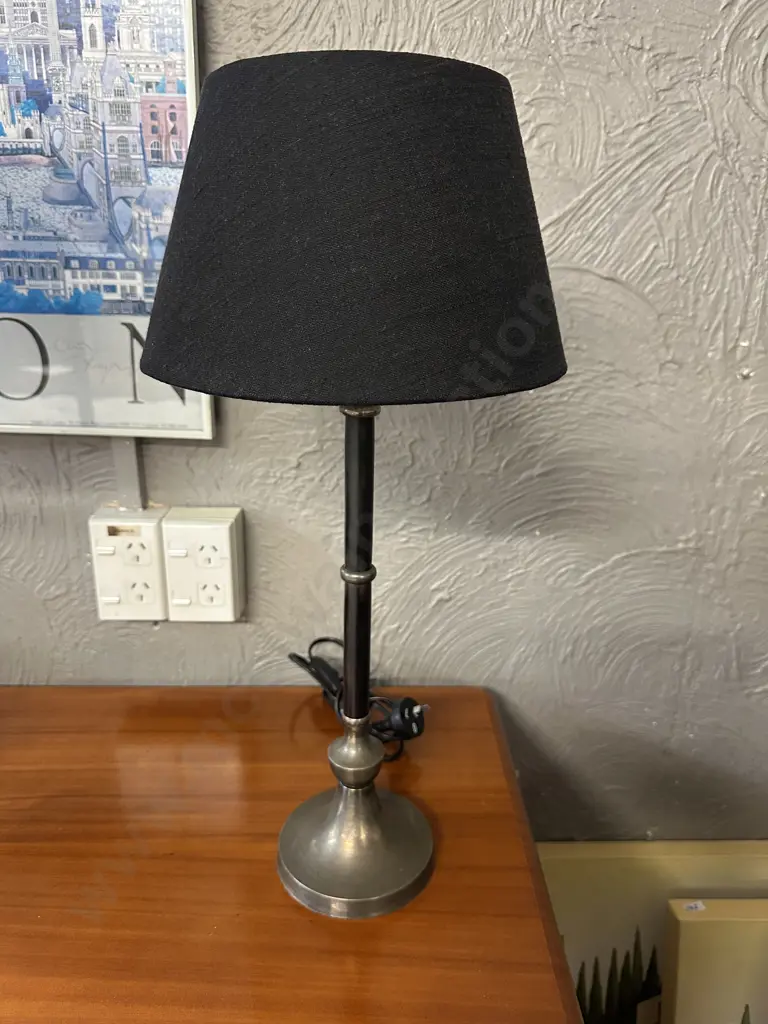 C.C Interiors Ltd Table Lamp With Black Shade H56cm. Image 1++