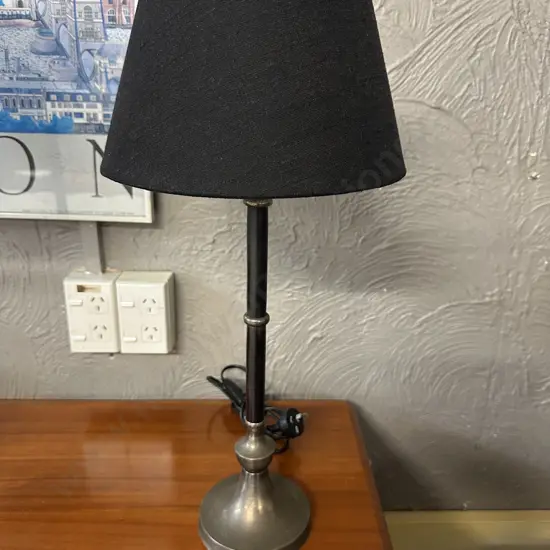 C.C Interiors Ltd Table Lamp With Black Shade H56cm.