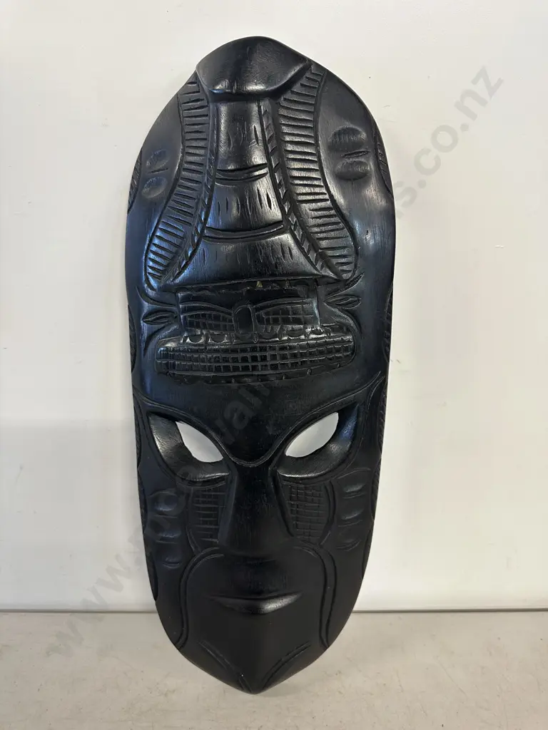 Black Decorative Hand Carved Tribal Mask H50cm Image 1++