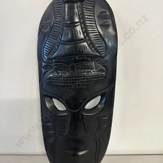 Black Decorative Hand Carved Tribal Mask H50cm