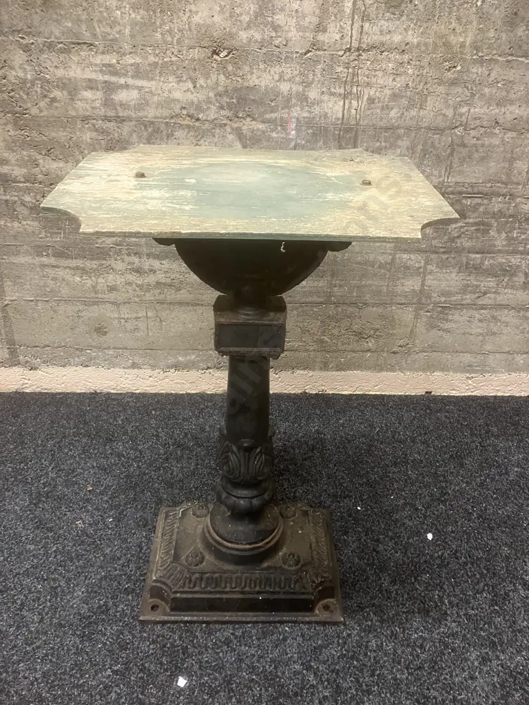 Bird Feeding Platform - Wood With Heavy Cast Iron Ornate Base. H70cm Image 1++