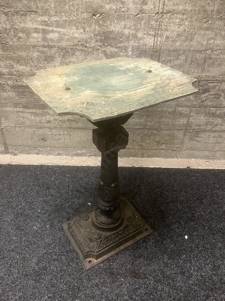 Bird Feeding Platform - Wood With Heavy Cast Iron Ornate Base. H70cm Image 1++