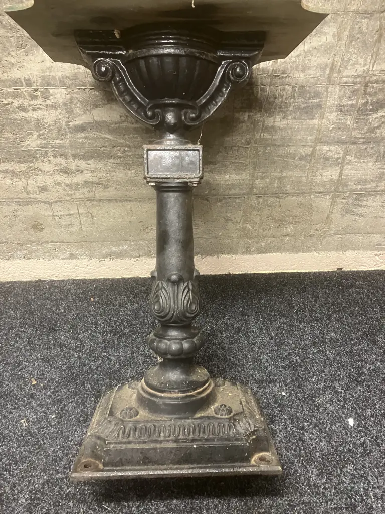 Bird Feeding Platform - Wood With Heavy Cast Iron Ornate Base. H70cm Image 1++