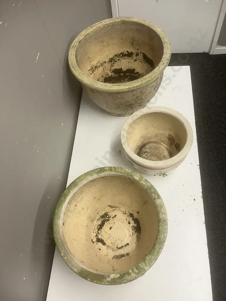 Three Pot Plants With Floral Designs Image 1++