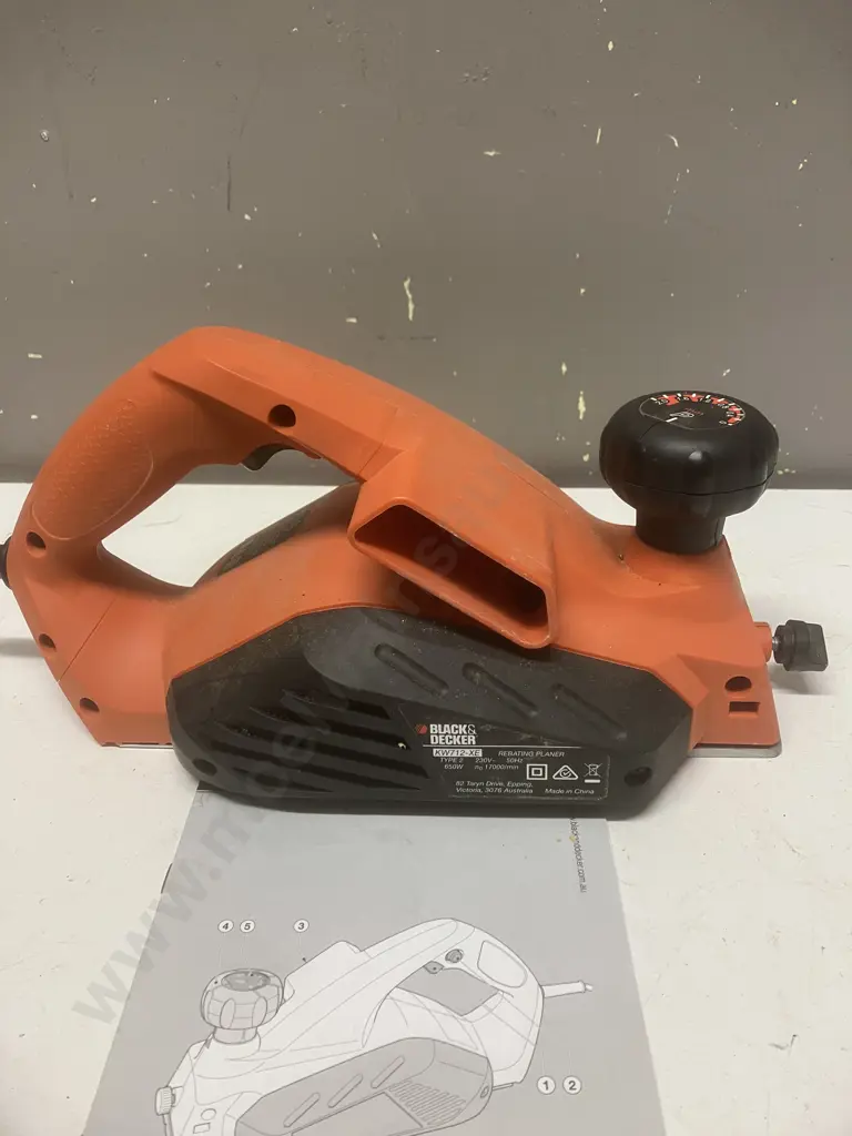 Black & Decker 650W Rebating Planer - Type 2 KW712-XE With Manual Image 1++