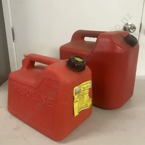 Red Plastic Fuel Containers