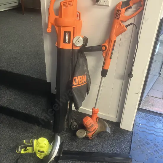Electric Garden Tools - Jobmate Blower Vac, B&D Line Trimmer, Ryobi Hedge Trimmer