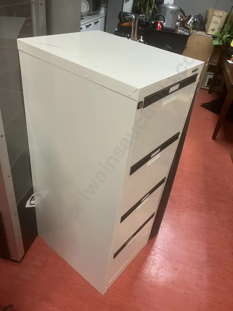 Europlan Cream Metal 4 Drawer Filing Cabinet Image 1++
